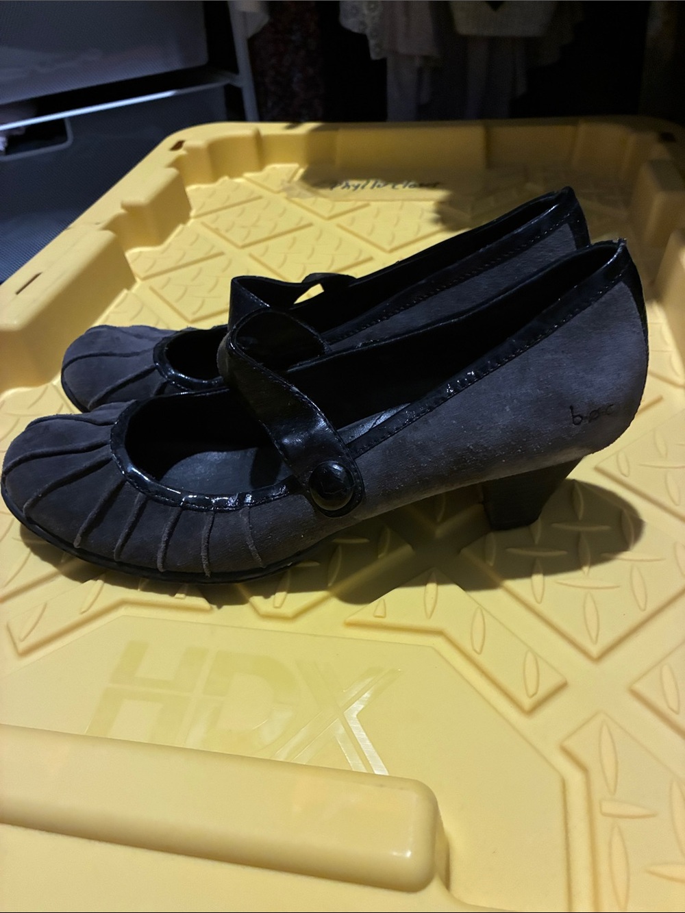 boc Charcoal Gray Suede Mary Jane Low Heel Pumps